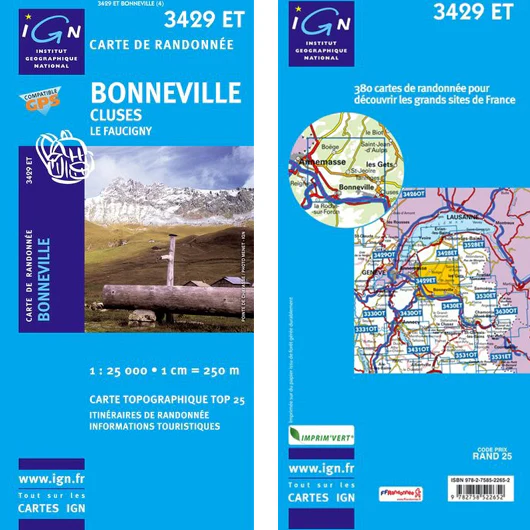Institut Geographique National - Bonneville - Cluses 3429ET