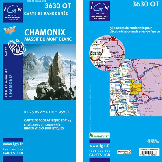 Institut Geographique National - Chamonix-Massif Mt Blanc 3630OT