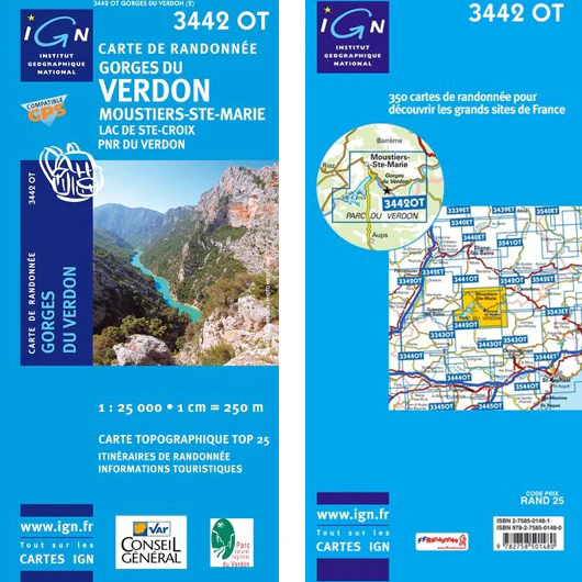 Institut Geographique National - Gorges du Verdon-Moustiers 3442OT