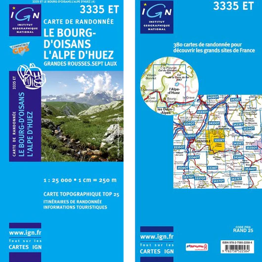 Institut Geographique National - L`Alpe d`Huez-Bourg d`Oisan 3335ET