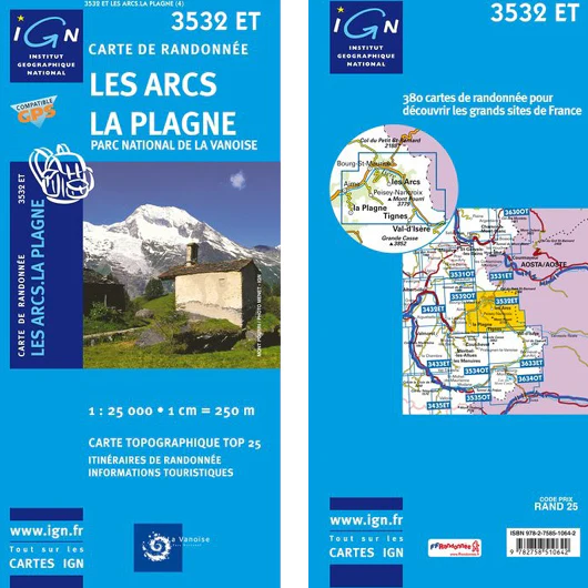 Institut Geographique National - Les Arcs - La Plagne 3532ET