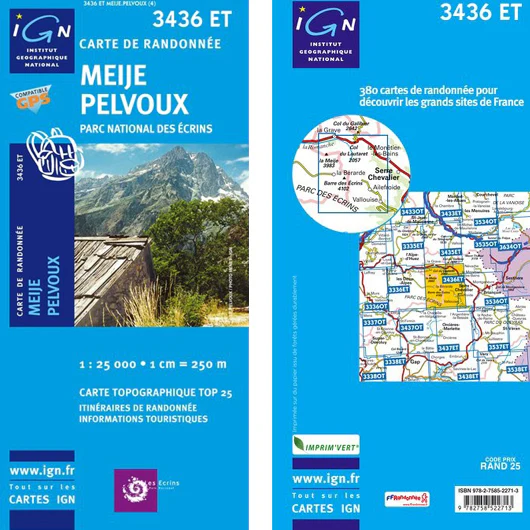 Institut Geographique National - Meije - Pelvoux 3436ET